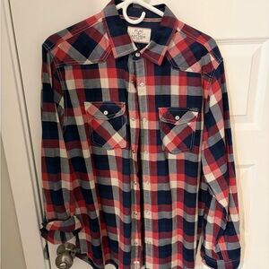 Flag & Anthem Men's Red and Blue Plaid Casual Shirt